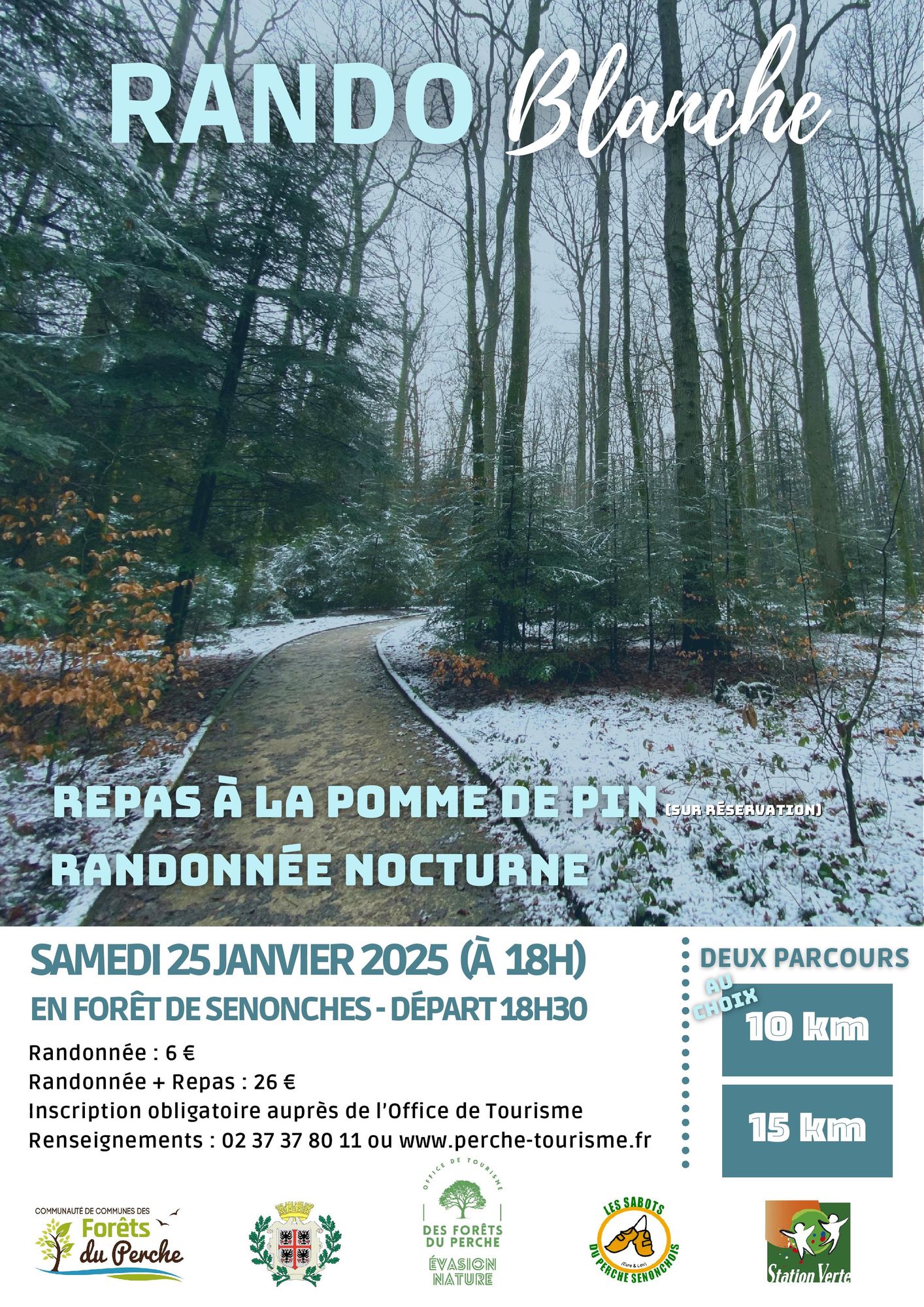 Affiche de la rando blanche en forêt domaniale de Senonches