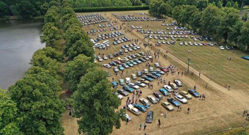 Vue aérienne du parc du château