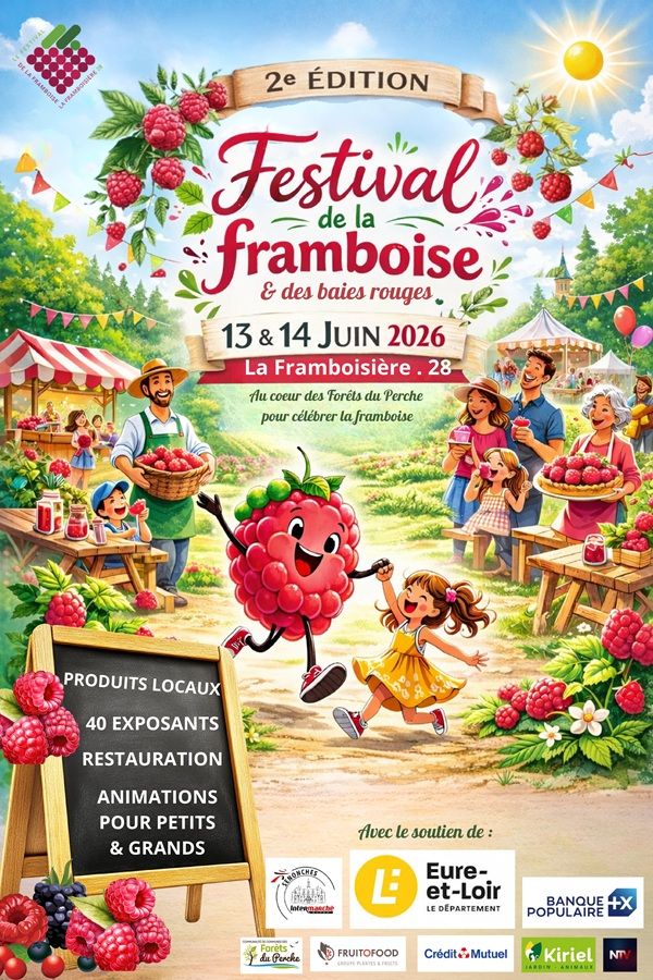 Affiche du festival de la Framboise dans le Perche