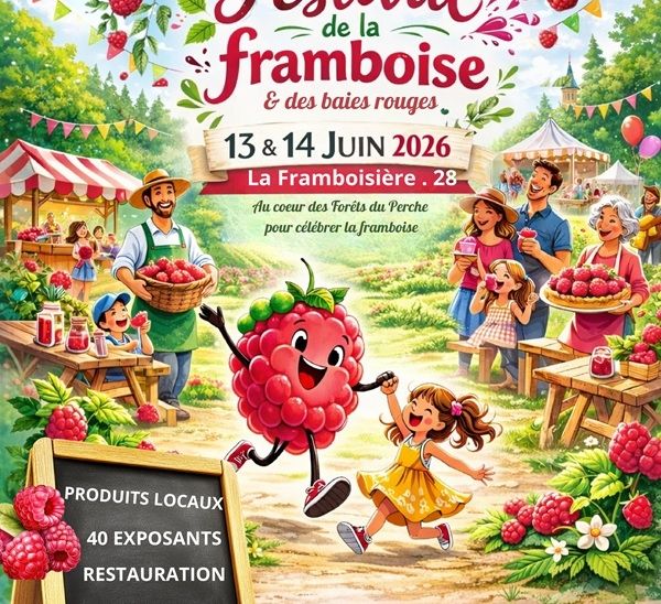Affiche du festival de la Framboise dans le Perche