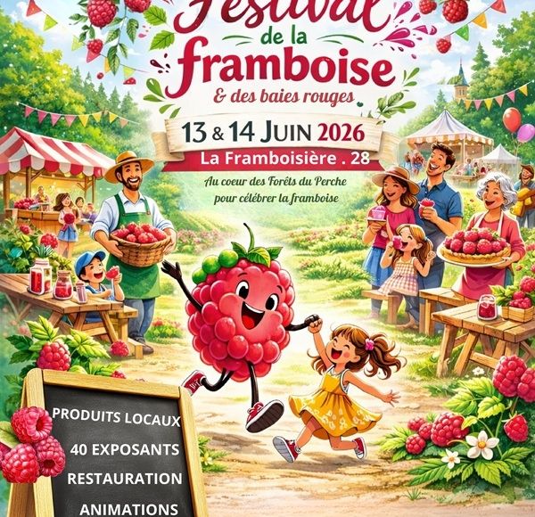 Affiche du festival de la Framboise dans le Perche